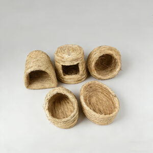 Handwoven Natural Grass Bird Nest Set | Multi-Style Bird Hut for Small Birds