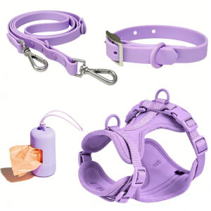 Waterproof PVC Dog Harness Set | Leash, Collar & Poop Bag Dispenser